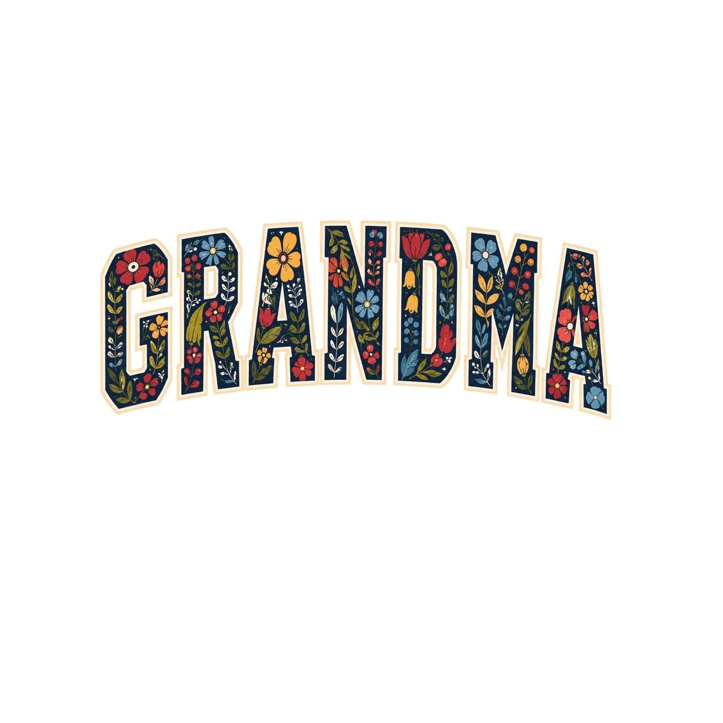 Varsity Deep Rich Flower Grandma T-Shirt | Graphic Tee | Grams Shirt
