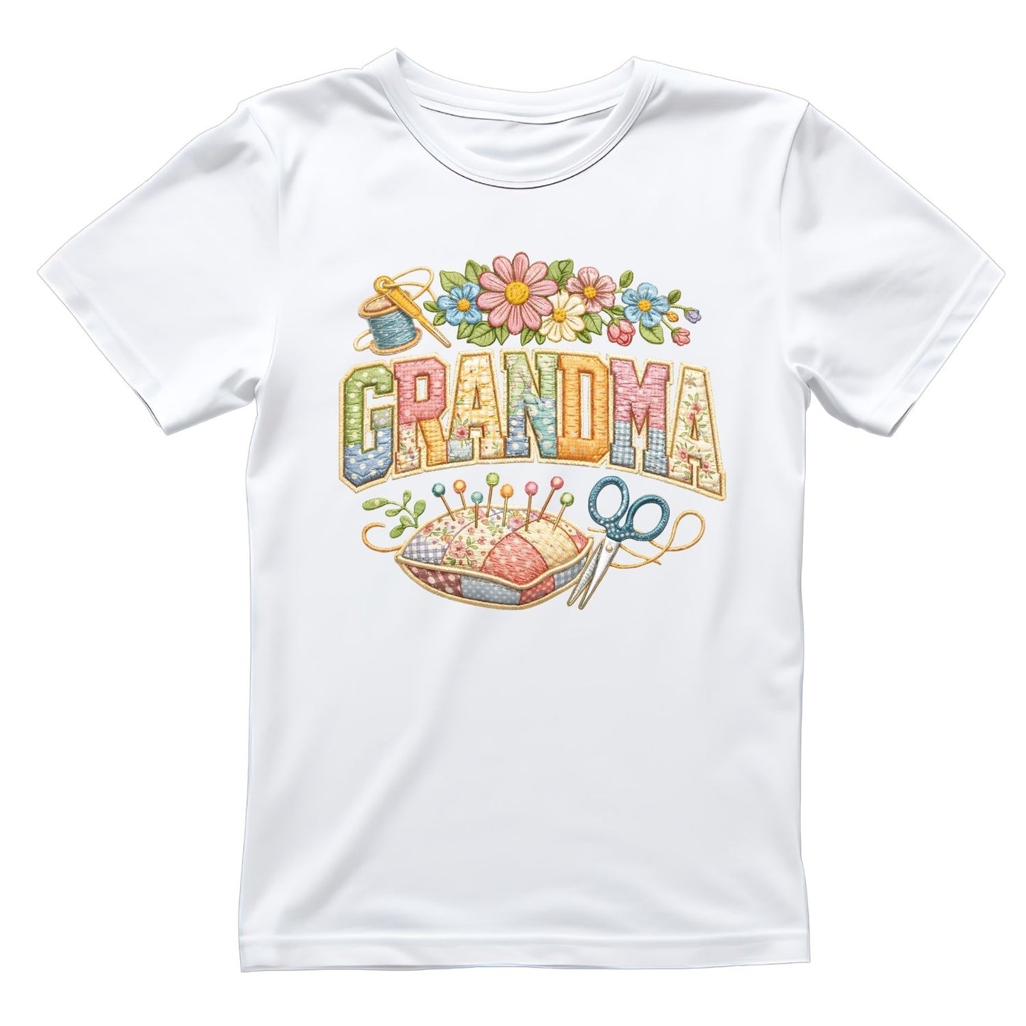 Embroidery Grandma T-Shirt | Graphic Tee | Grams Shirt