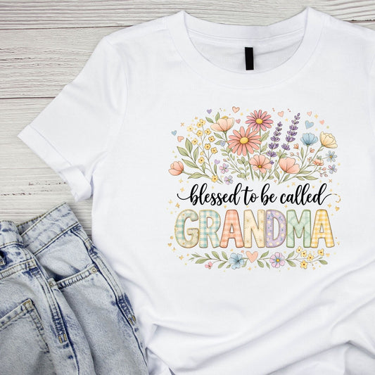 Blessed To Be Called Grandma T-Shirt | Graphic Tee | Grams Shirt
