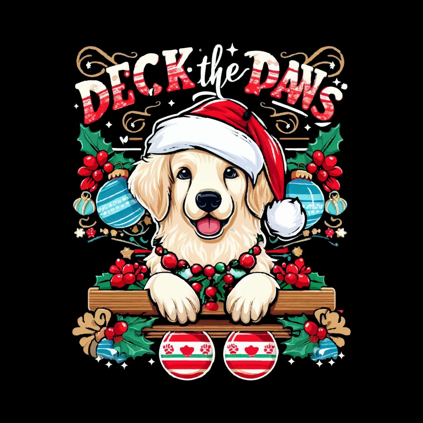 DECK THE PAWS CHRISTMAS T-SHIRT