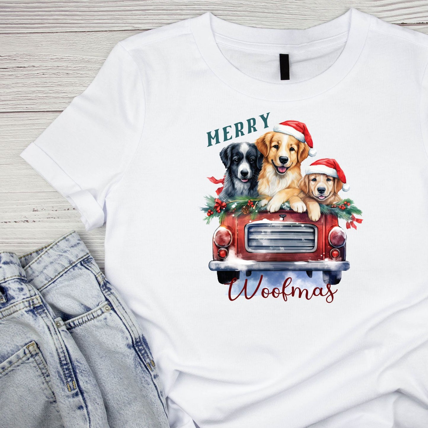 MERRY WOOFMAS DOG CHRISTMAS T-SHIRT