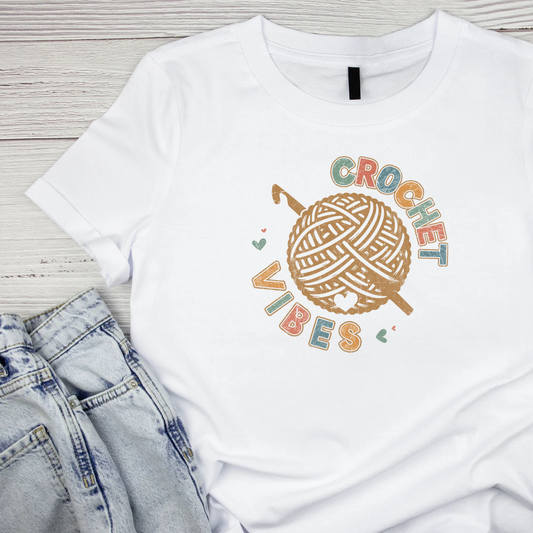 Crochet Vibes T-shirt | Craft Graphic Tee | Hobbies Printed Shirt