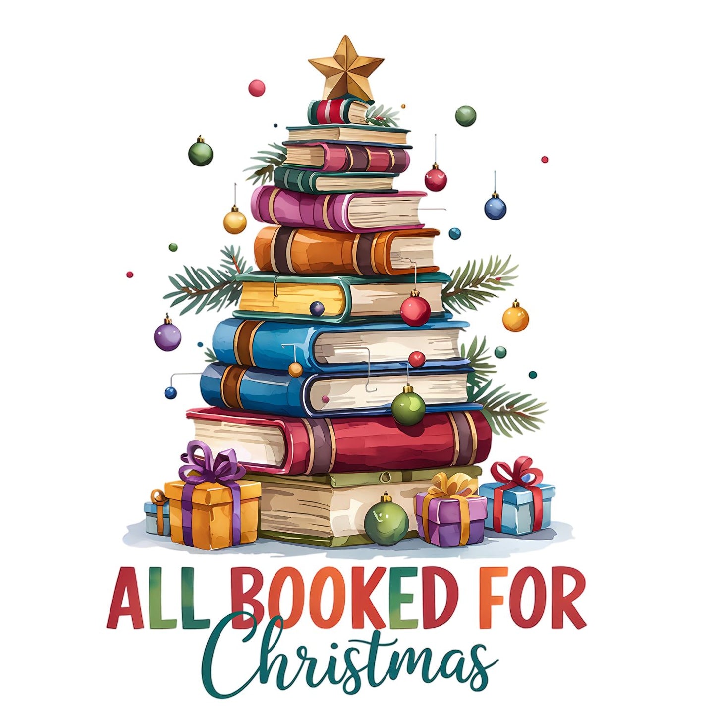 All Booked For Christmas T-shirt