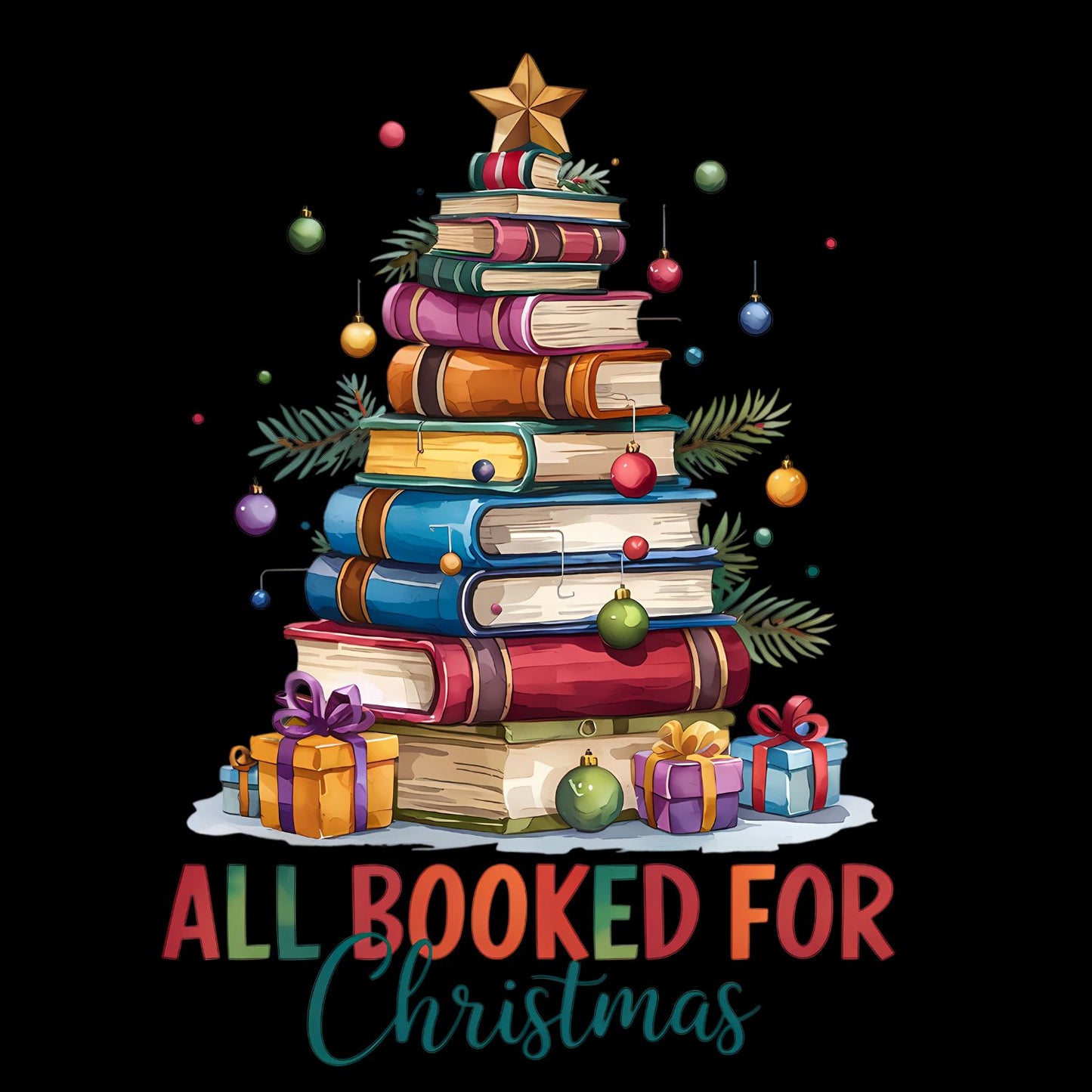 All Booked For Christmas T-shirt