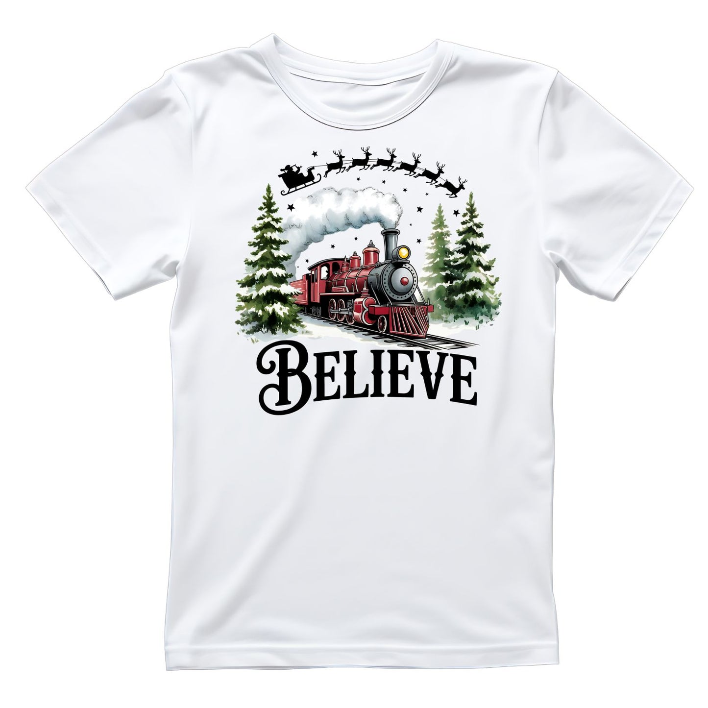 Believe Train Christmas T-shirt