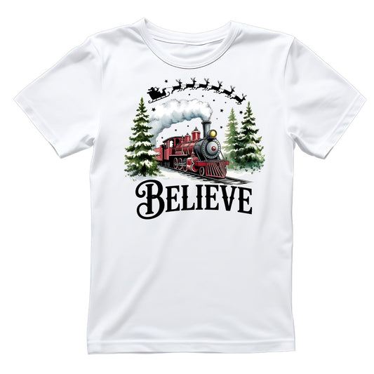 Believe Train Christmas T-shirt