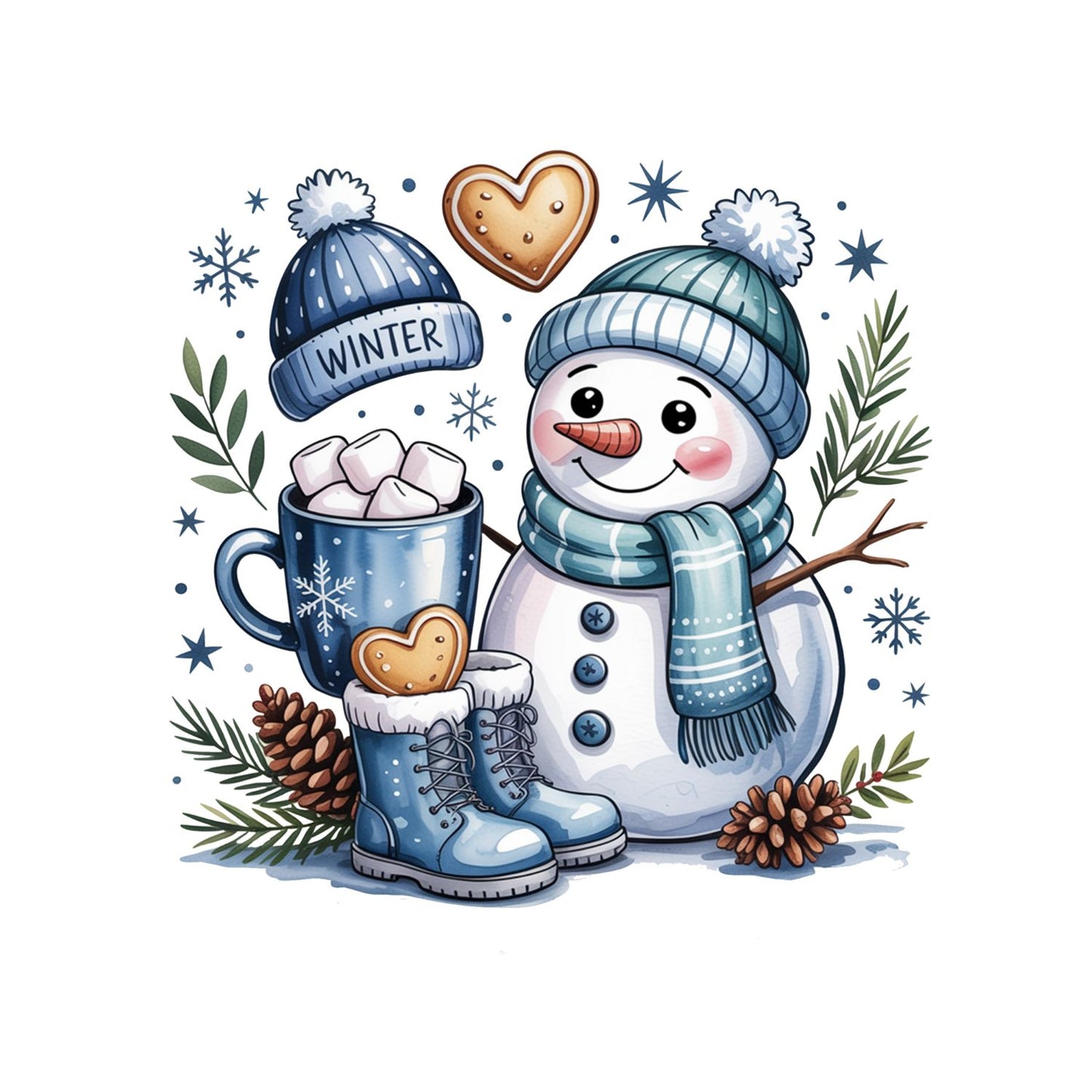 Blue Snowman T-shirt
