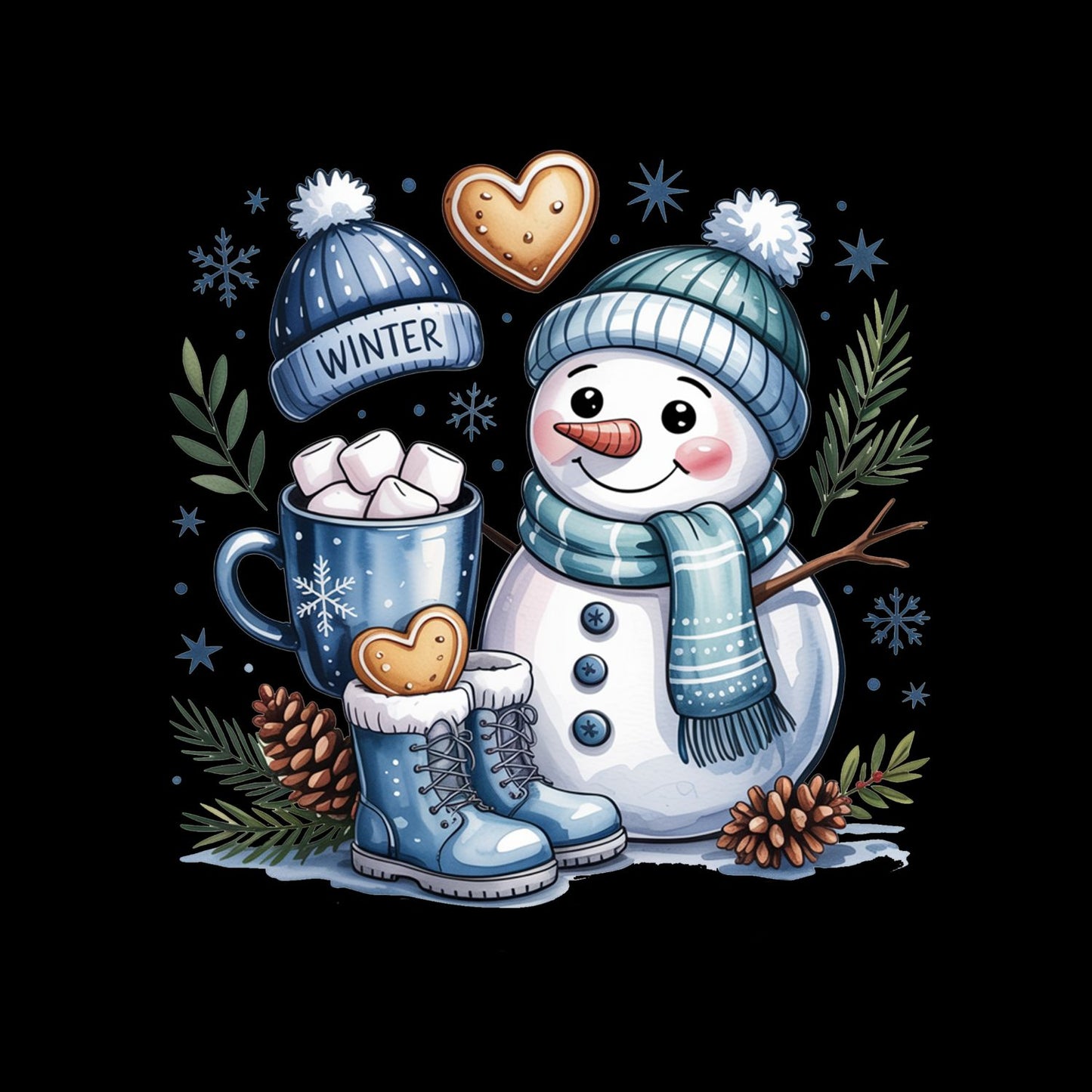 Blue Snowman T-shirt