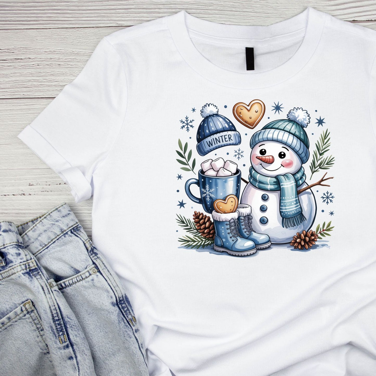 Blue Snowman T-shirt