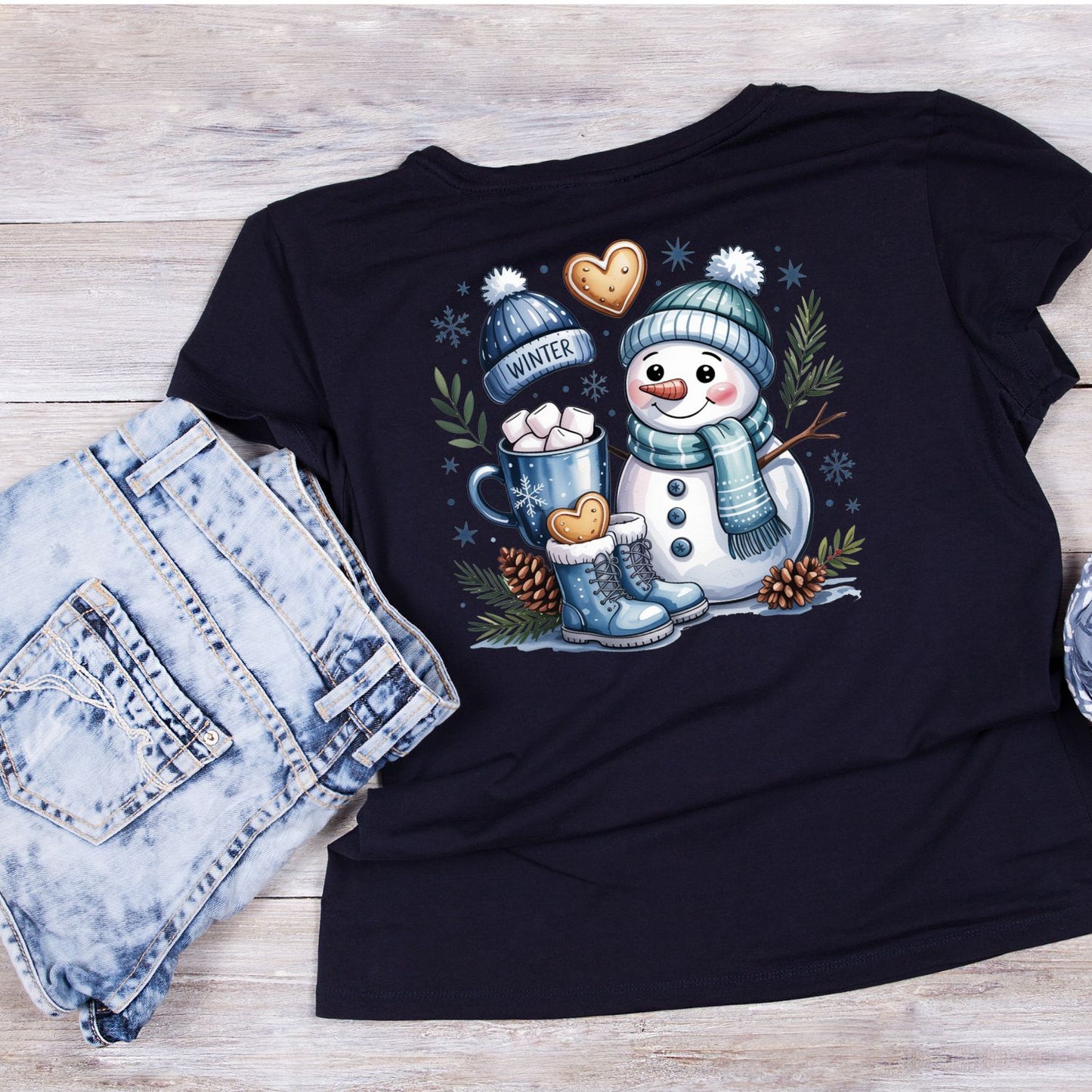 Blue Snowman T-shirt