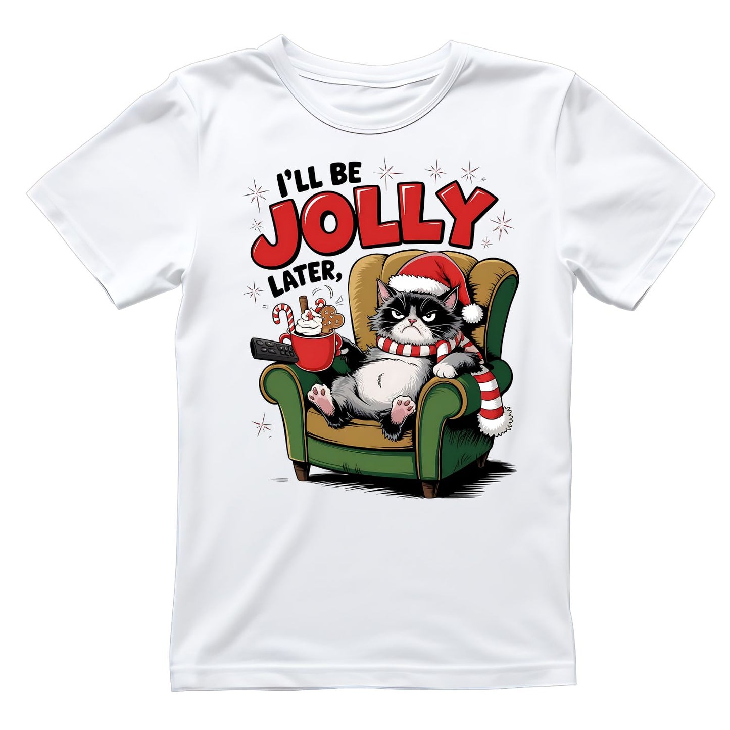 I’ll Be Jolly Later Christmas Grumpy Cat T-shirt | Holiday Graphic Tee