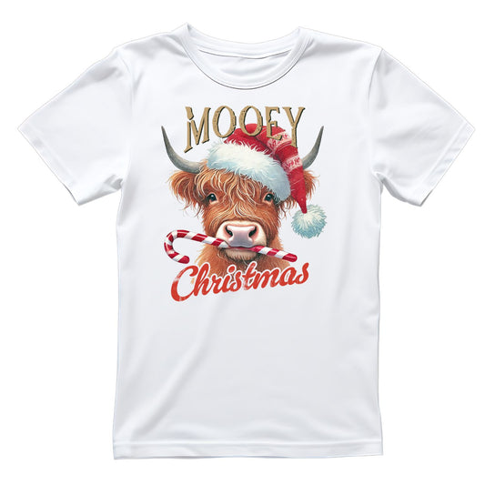 Mooey Christmas Highland Cow T-shirt