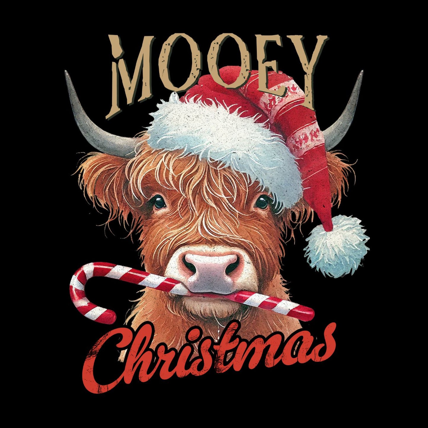 Mooey Christmas Highland Cow T-shirt