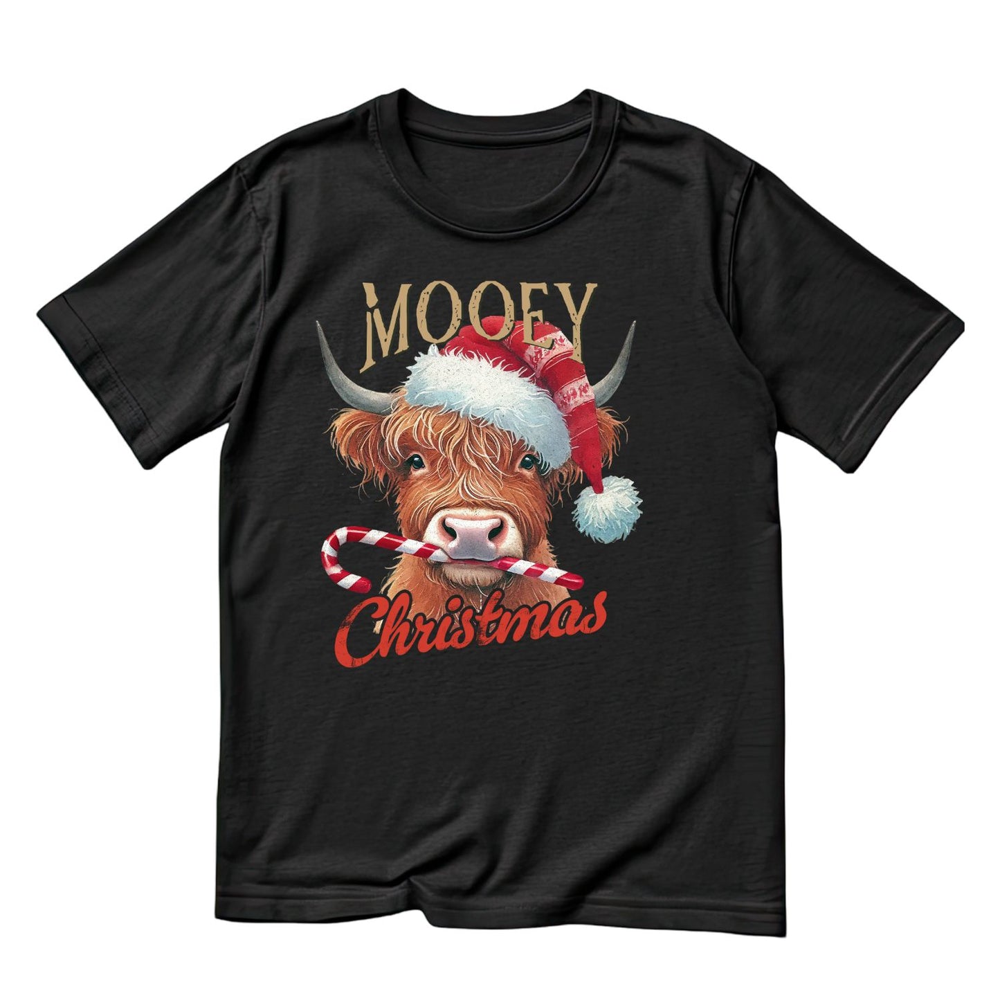 Mooey Christmas Highland Cow T-shirt