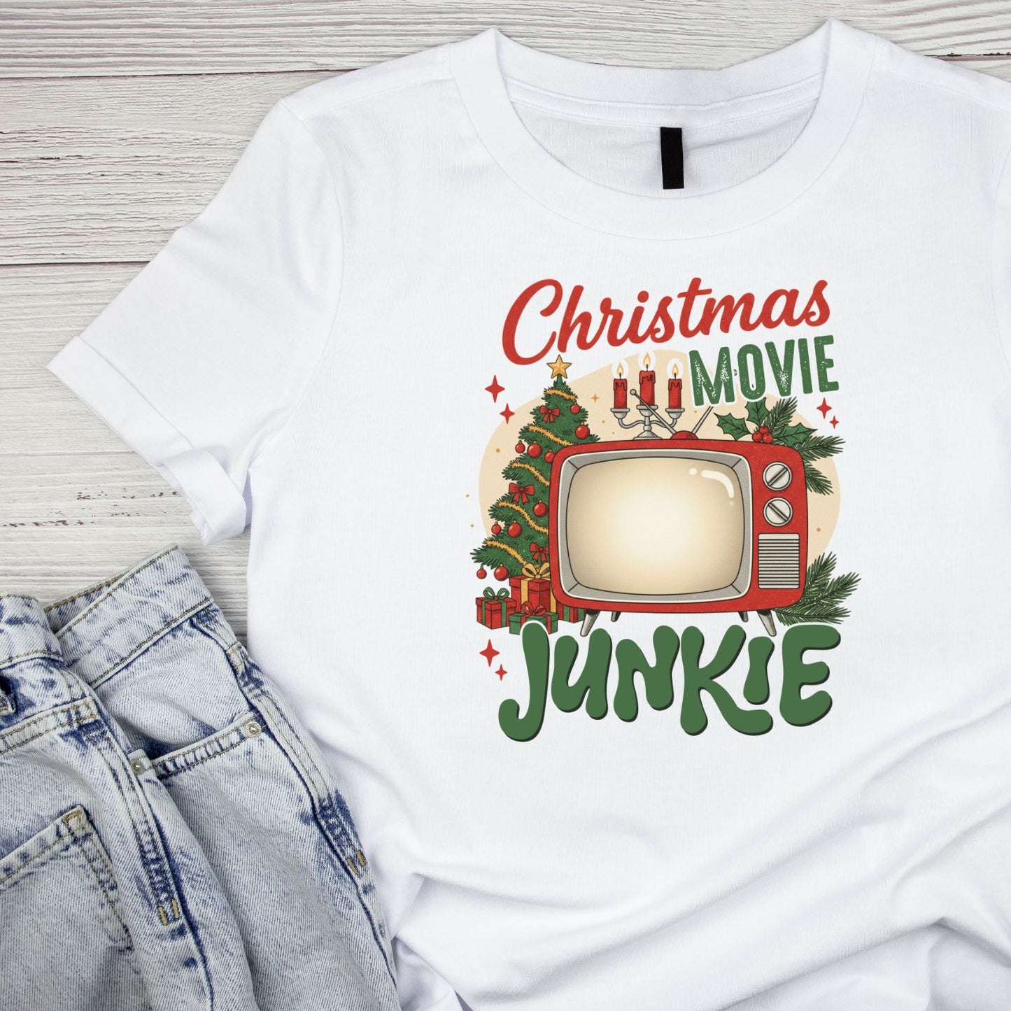 Christmas Movie Junkie T-shirt