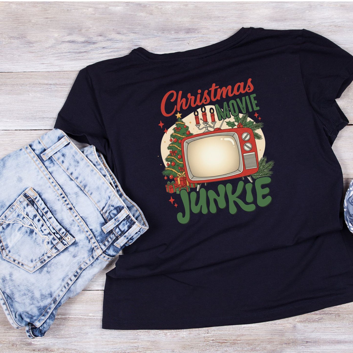 Christmas Movie Junkie T-shirt