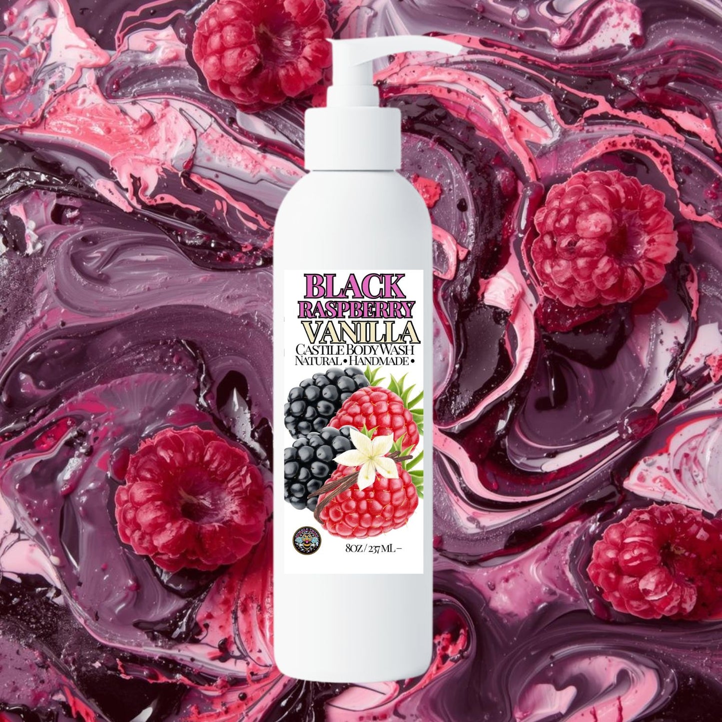 Black Raspberry Vanilla Body Wash 100% Castile Base