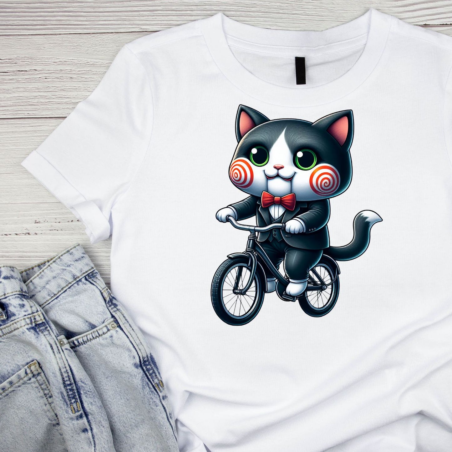 Saw Horror Movie Cat T-shirt