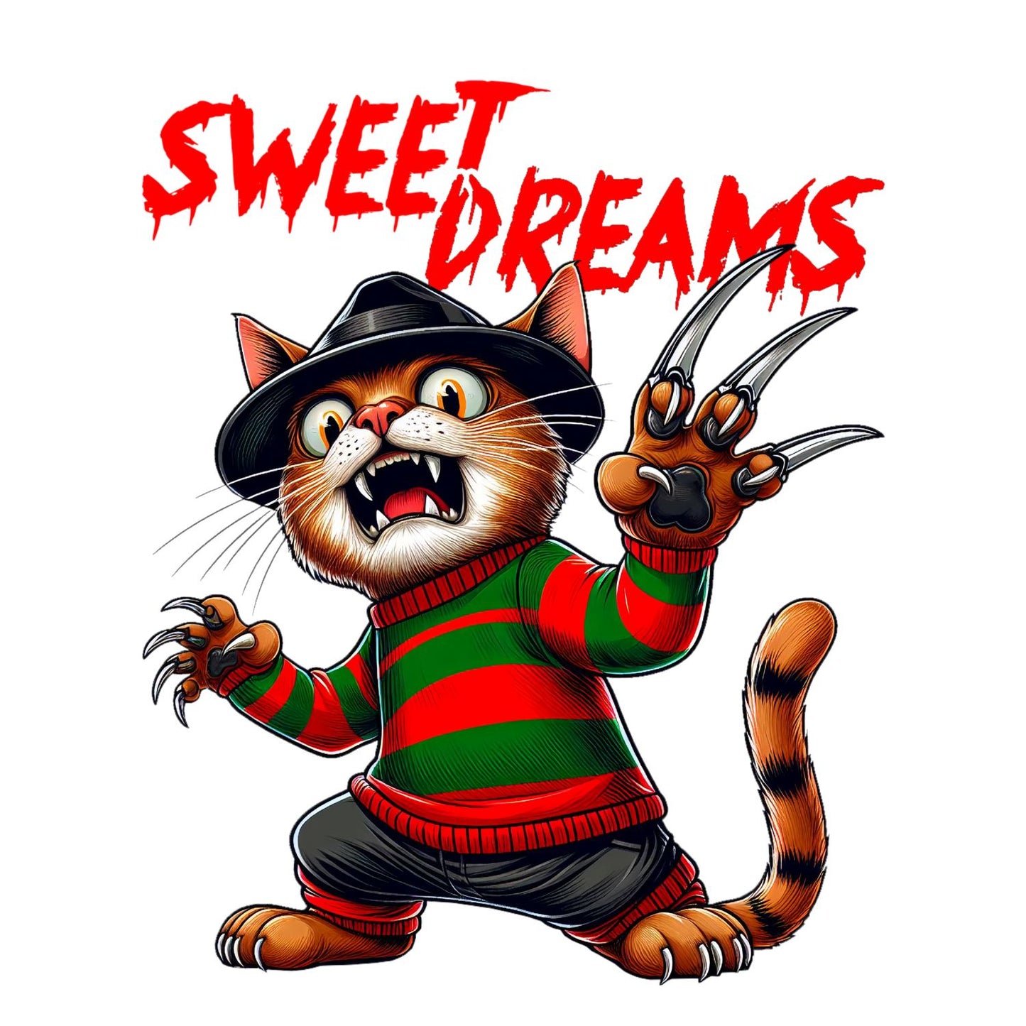 Sweet Dreams Horror Cat T-shirt