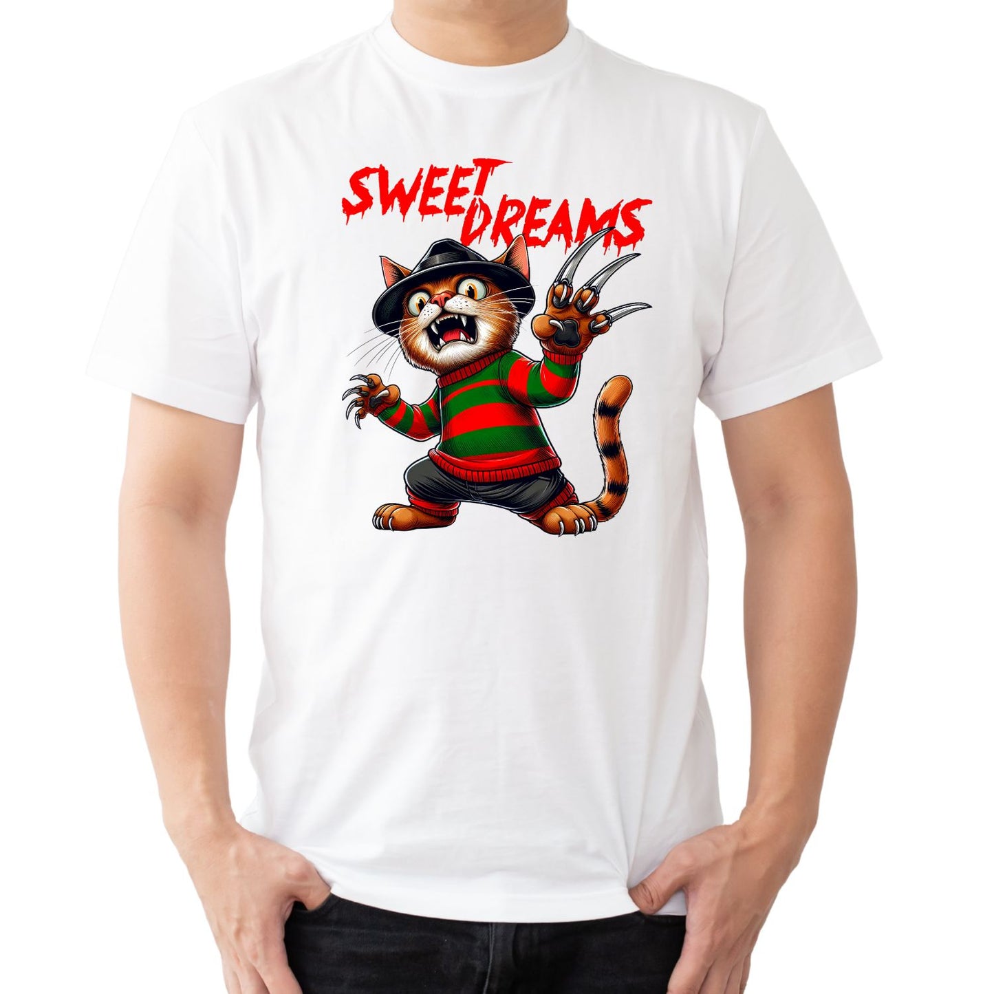 Sweet Dreams Horror Cat T-shirt