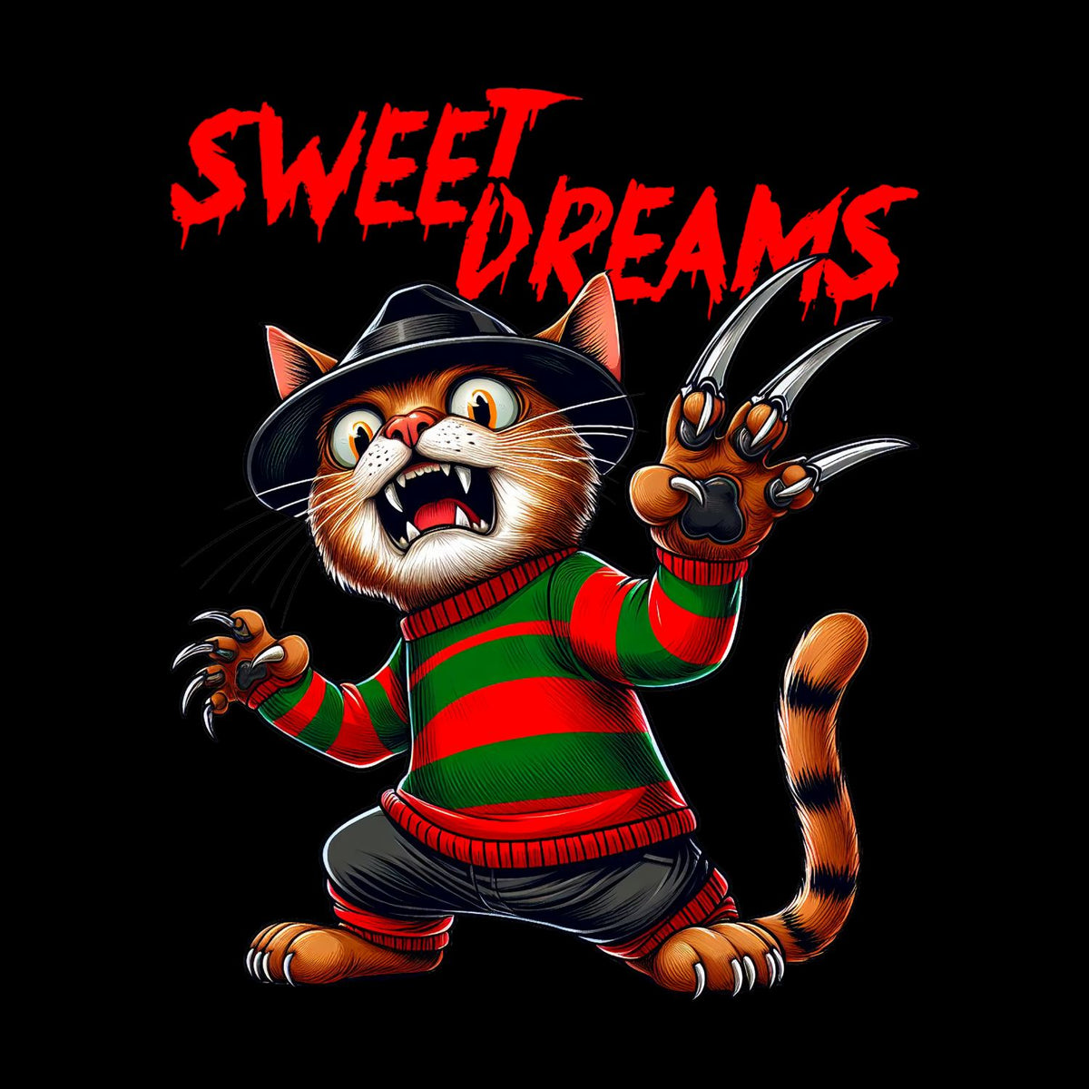 Sweet Dreams Horror Cat T-shirt