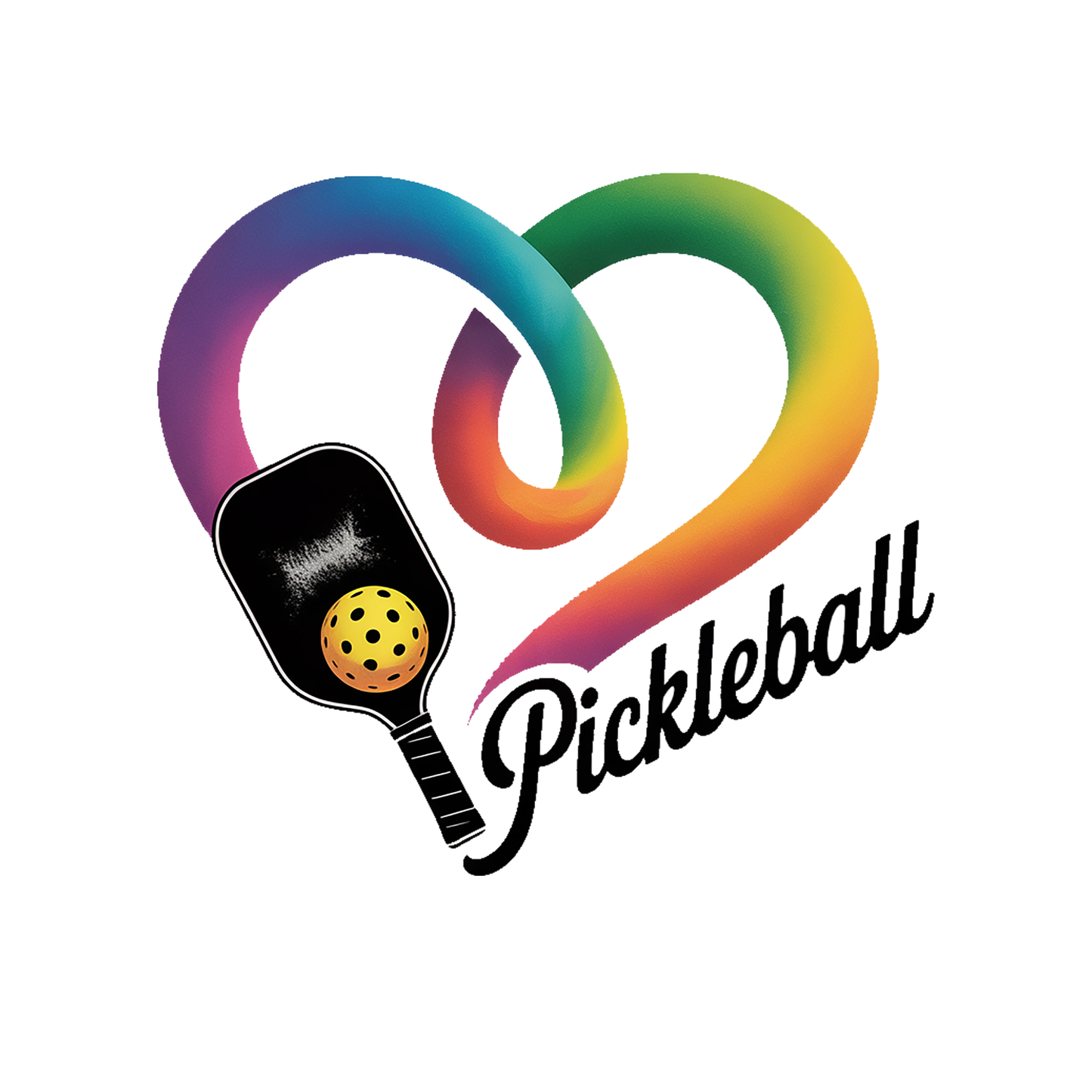 Pickleball Colourful Heart Paddle T-shirt | Graphic Tee | Printed Shirt