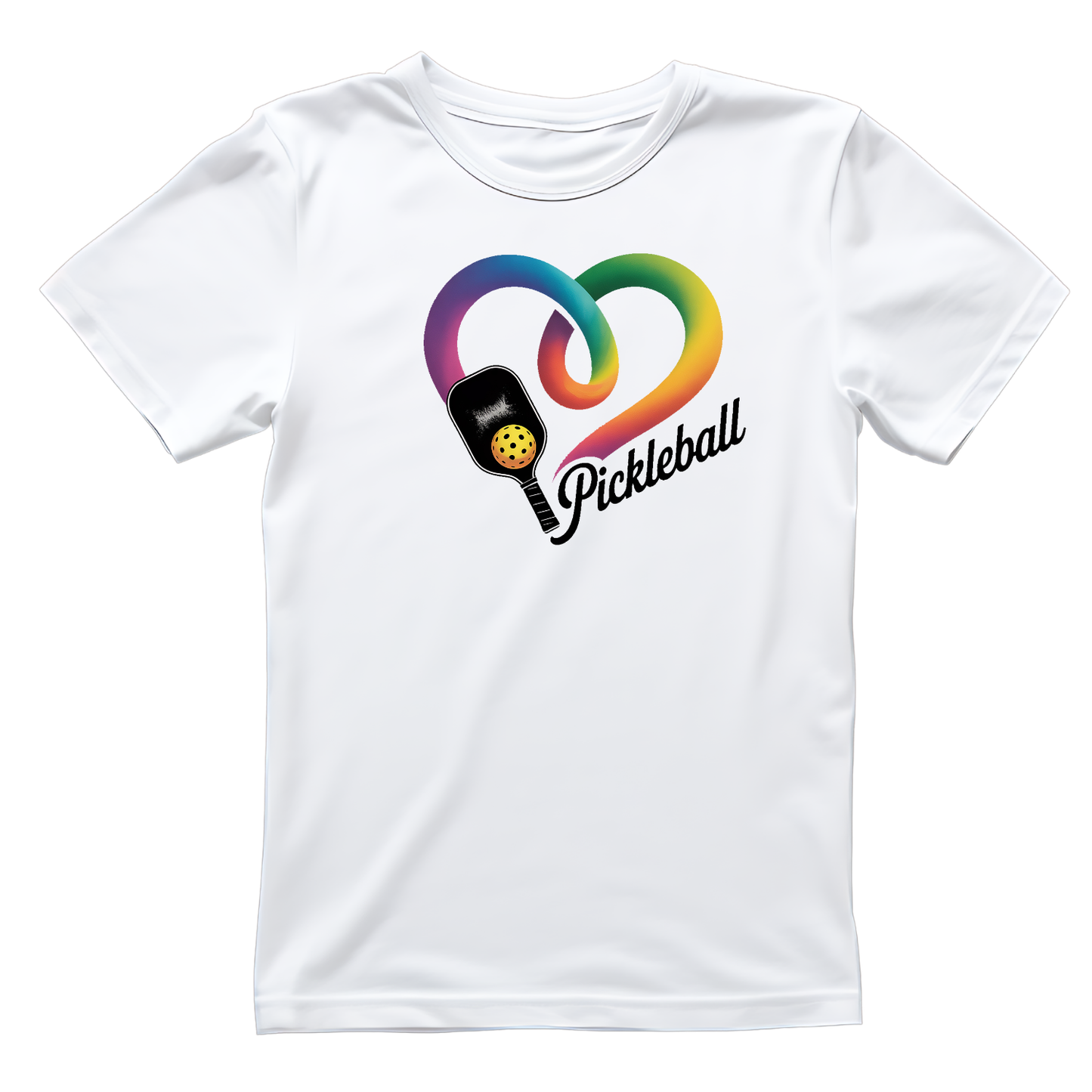 Pickleball Colourful Heart Paddle T-shirt | Graphic Tee | Printed Shirt