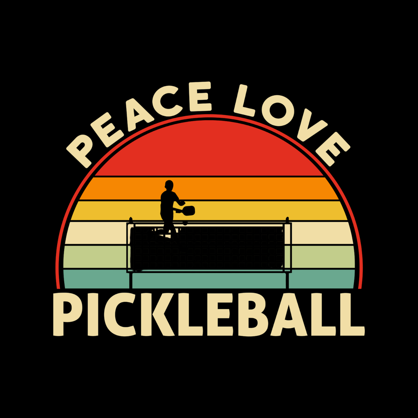 Peace Love Pickleball T-shirt | Funny Graphic Tee | Sports Printed Shirt