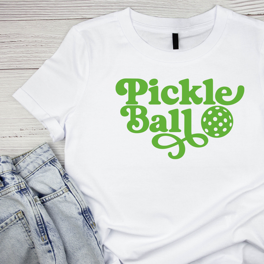 Pickleball Script Font T-shirt | Graphic Tee | Sports Printed Shirt
