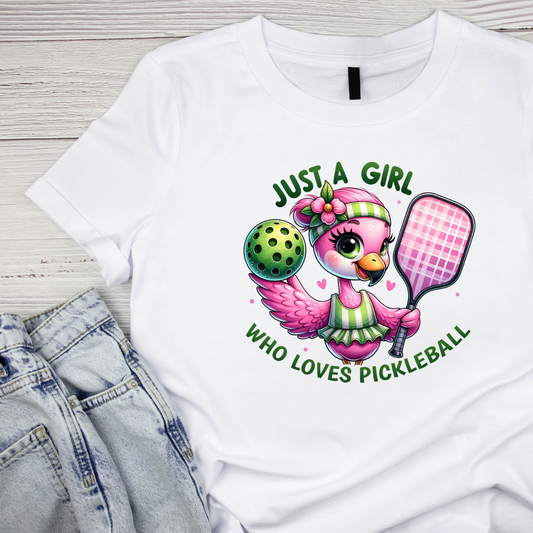 Just A Girl Who Loves Pickleball Bird T-shirt | Graphic Tee | Sports Printed Shirt
