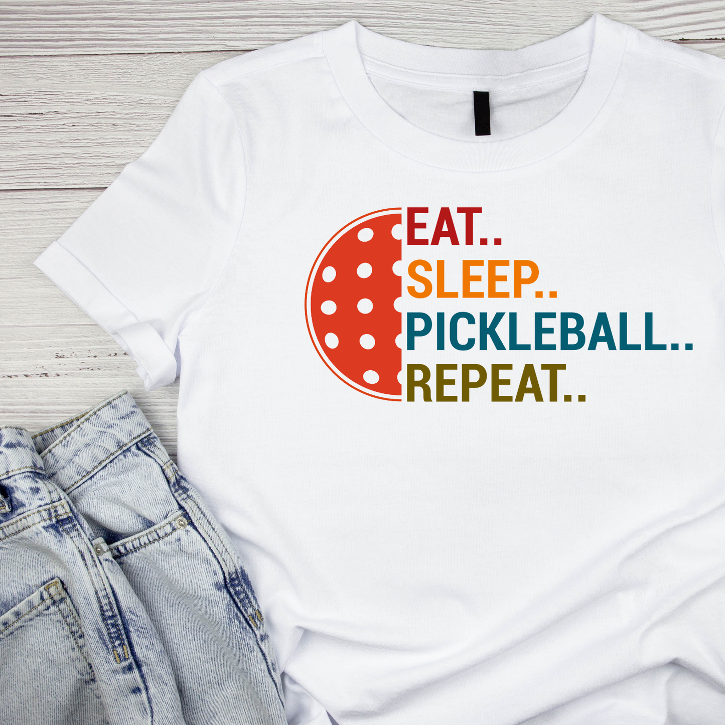 Eat… Sleep… Pickleball… Repeat… T-shirt | Graphic Tee | Sports Printed Shirt