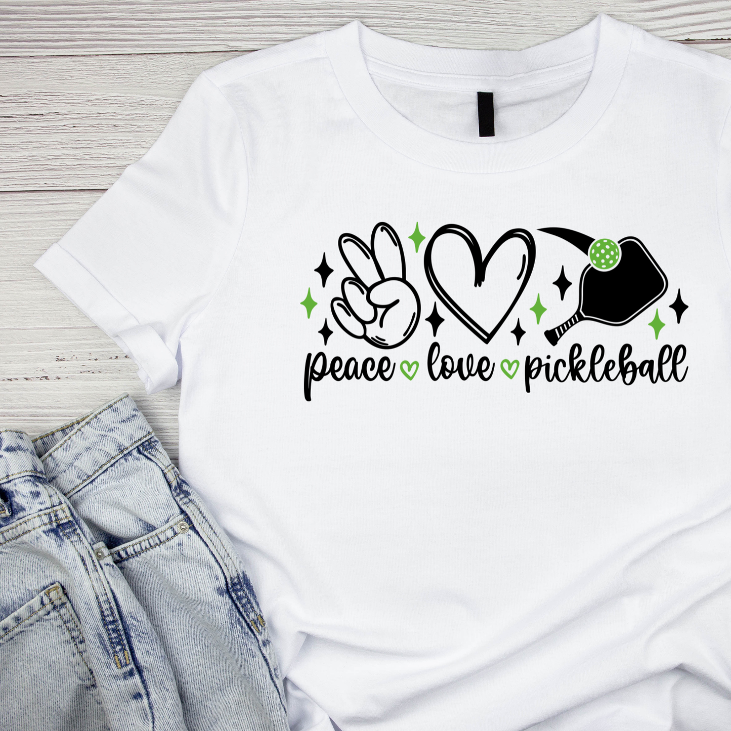 Peace Love Pickleball T-shirt | Graphic Tee | Printed Shirt