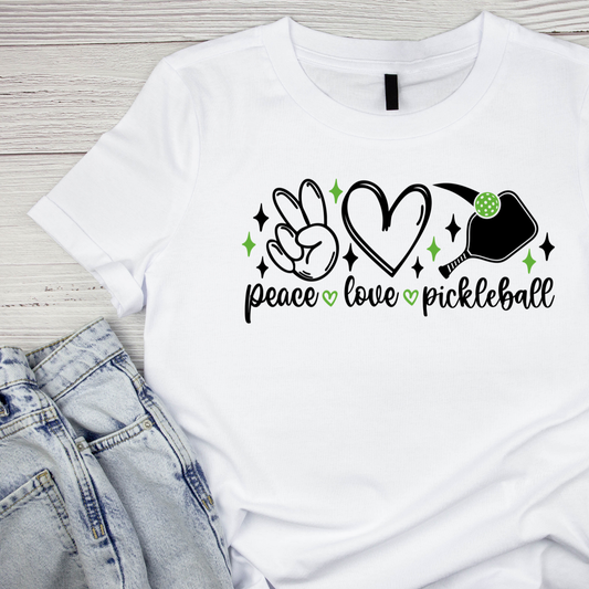 Peace Love Pickleball T-shirt | Graphic Tee | Printed Shirt