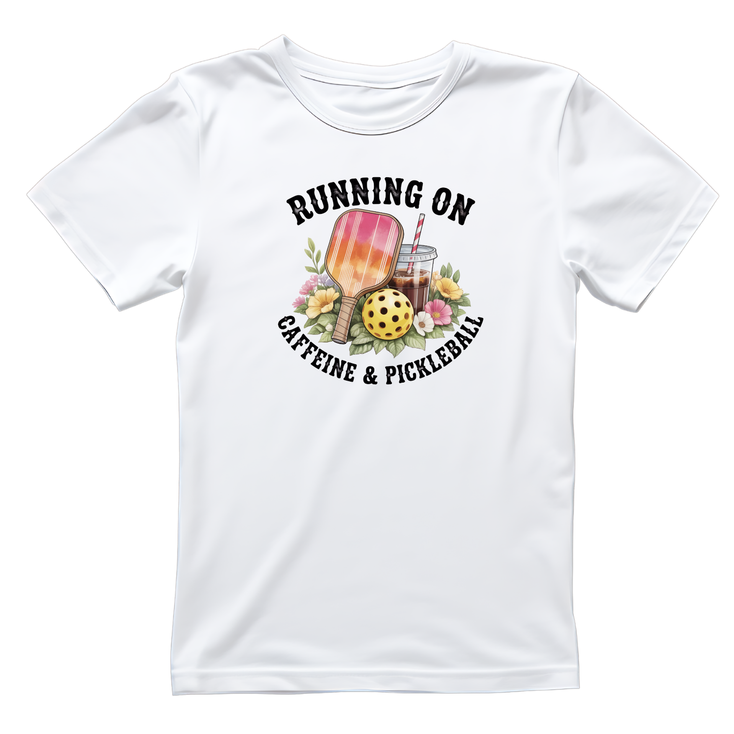Running On Caffeine & Pickleball T-shirt | Graphic Tee | Printed Shirt