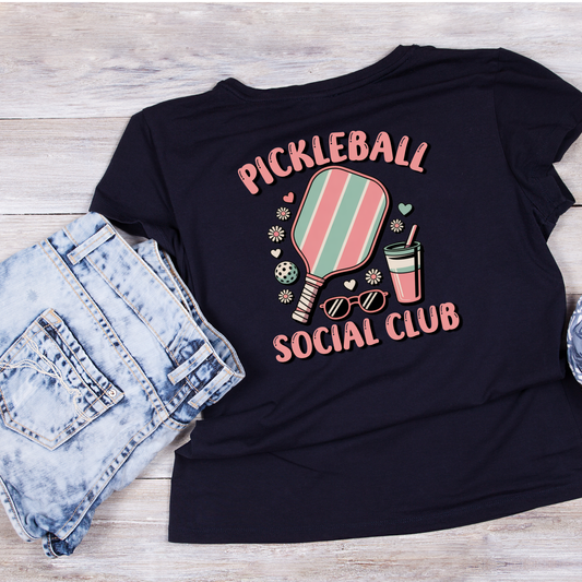 Pickleball Social Club T-shirt | Funny Graphic Tee | Sports Printed Shirt