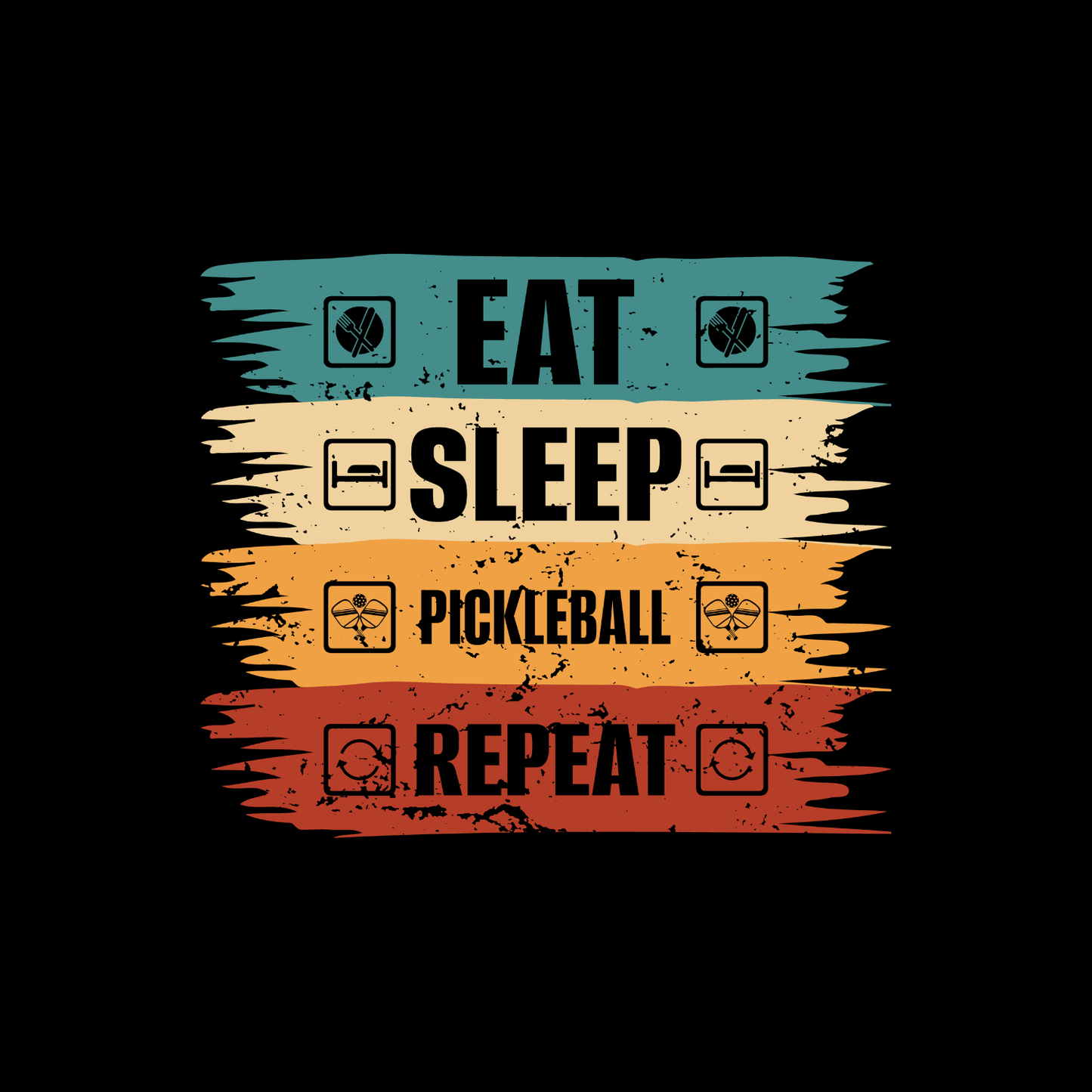 Eat Sleep Pickleball Repeat T-shirt | Funny Graphic Tee | Sports Printed Shirt