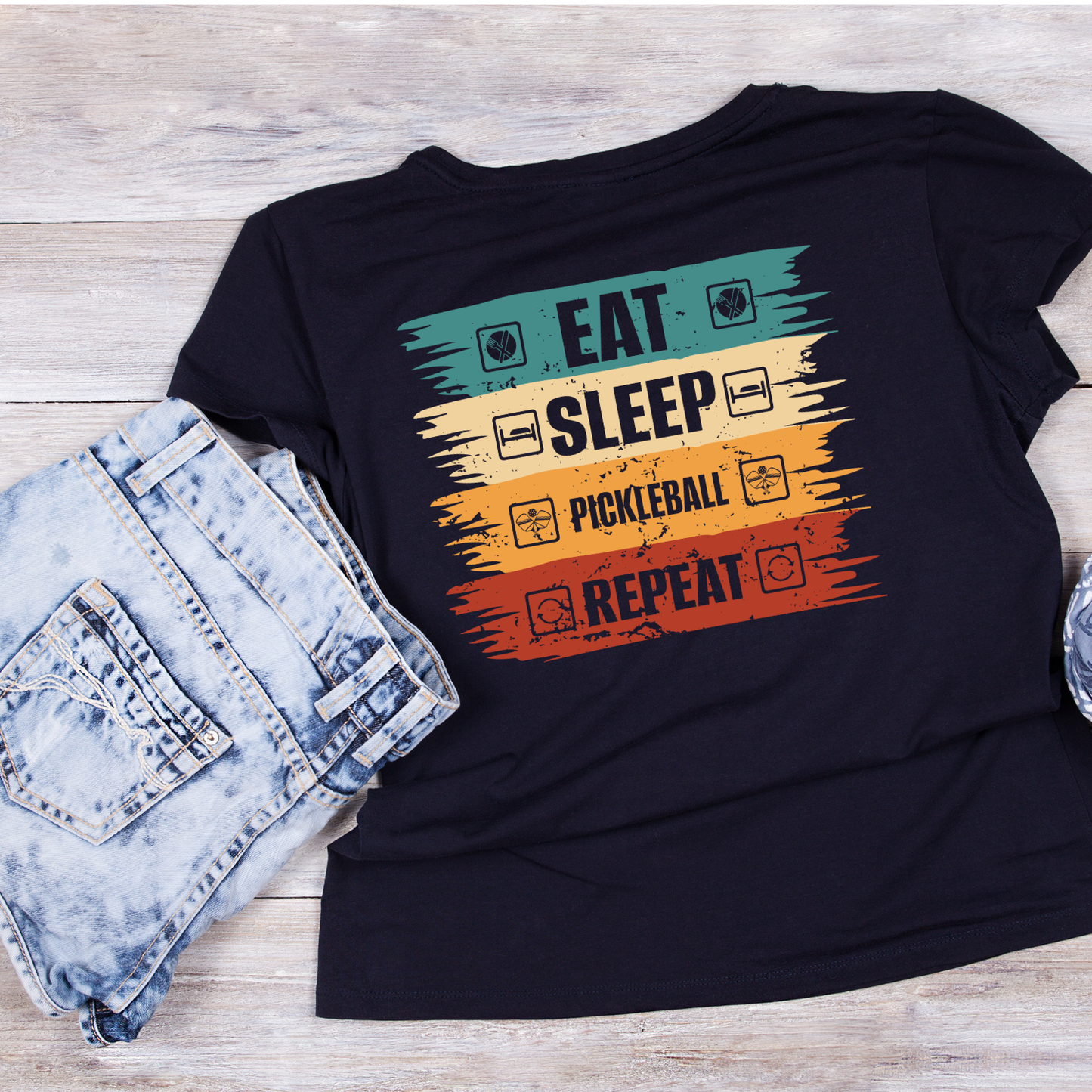 Eat Sleep Pickleball Repeat T-shirt | Funny Graphic Tee | Sports Printed Shirt