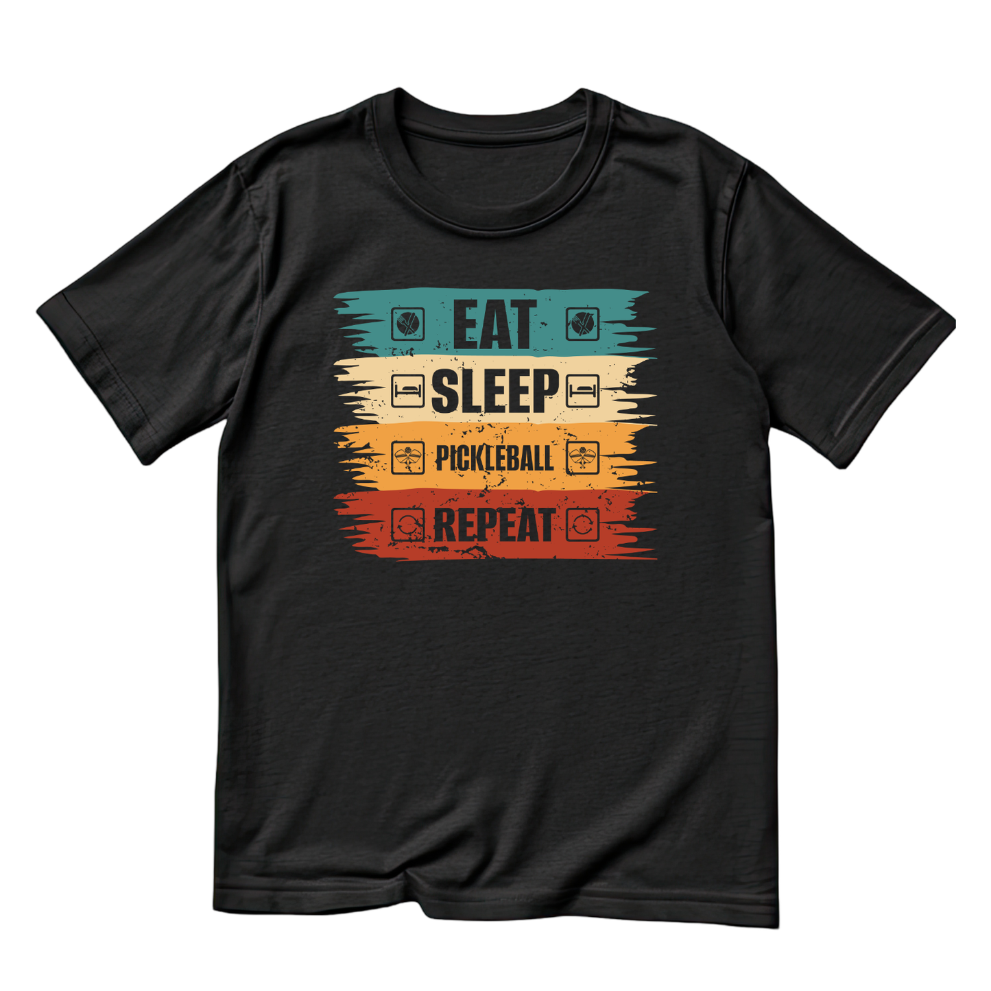 Eat Sleep Pickleball Repeat T-shirt | Funny Graphic Tee | Sports Printed Shirt