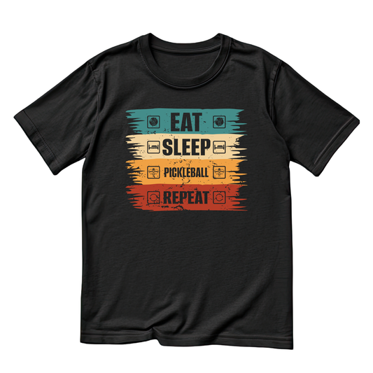 Eat Sleep Pickleball Repeat T-shirt | Funny Graphic Tee | Sports Printed Shirt