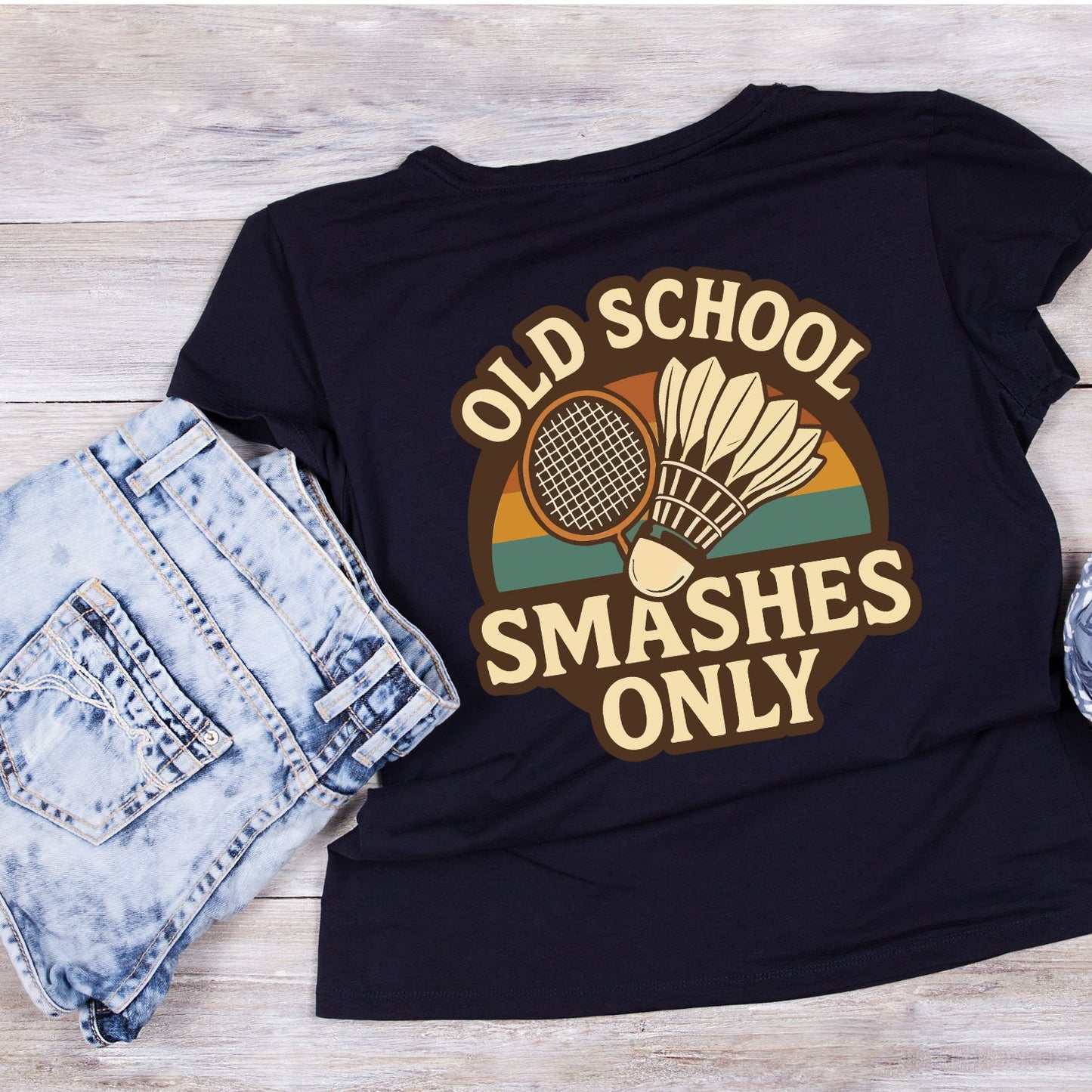 Old School Smashes Only Badminton T-shirt