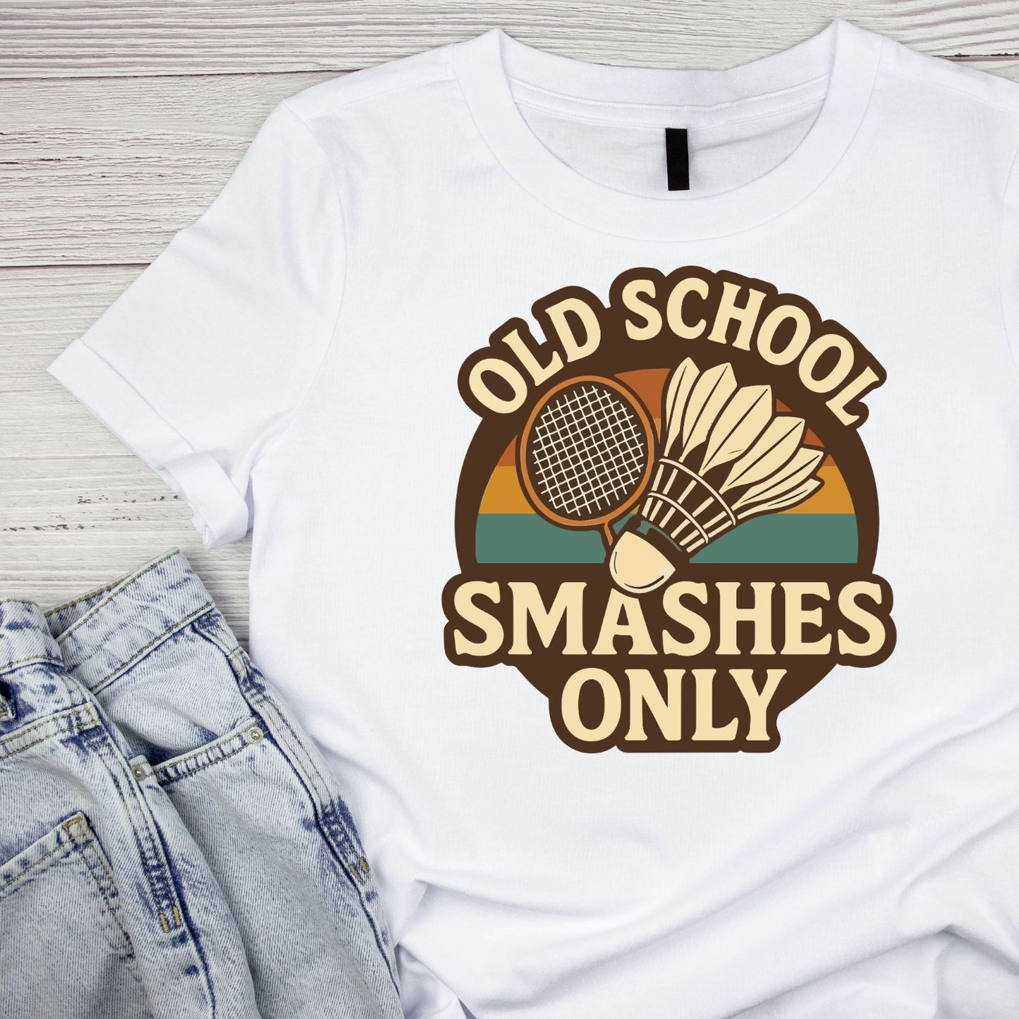 Old School Smashes Only Badminton T-shirt