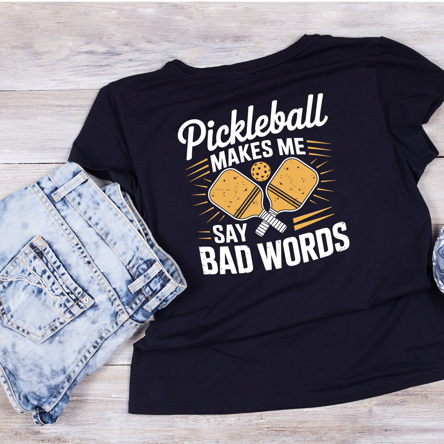Pickleball Makes Me Say Bad Words T-shirt | Funny Graphic Tee | Sports Printed Shirt