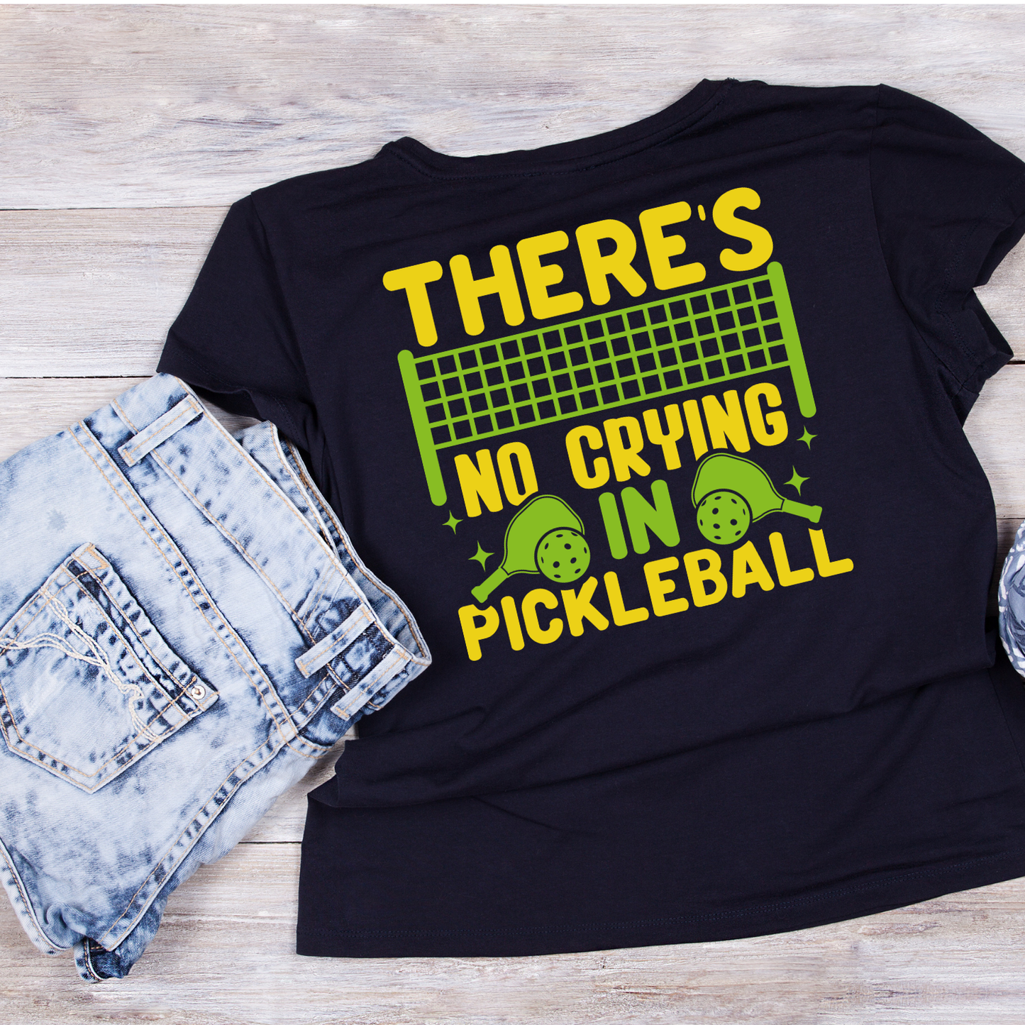 There’s No Crying In Pickleball Paddle T-shirt | Funny Graphic Tee | Sports Printed Shirt