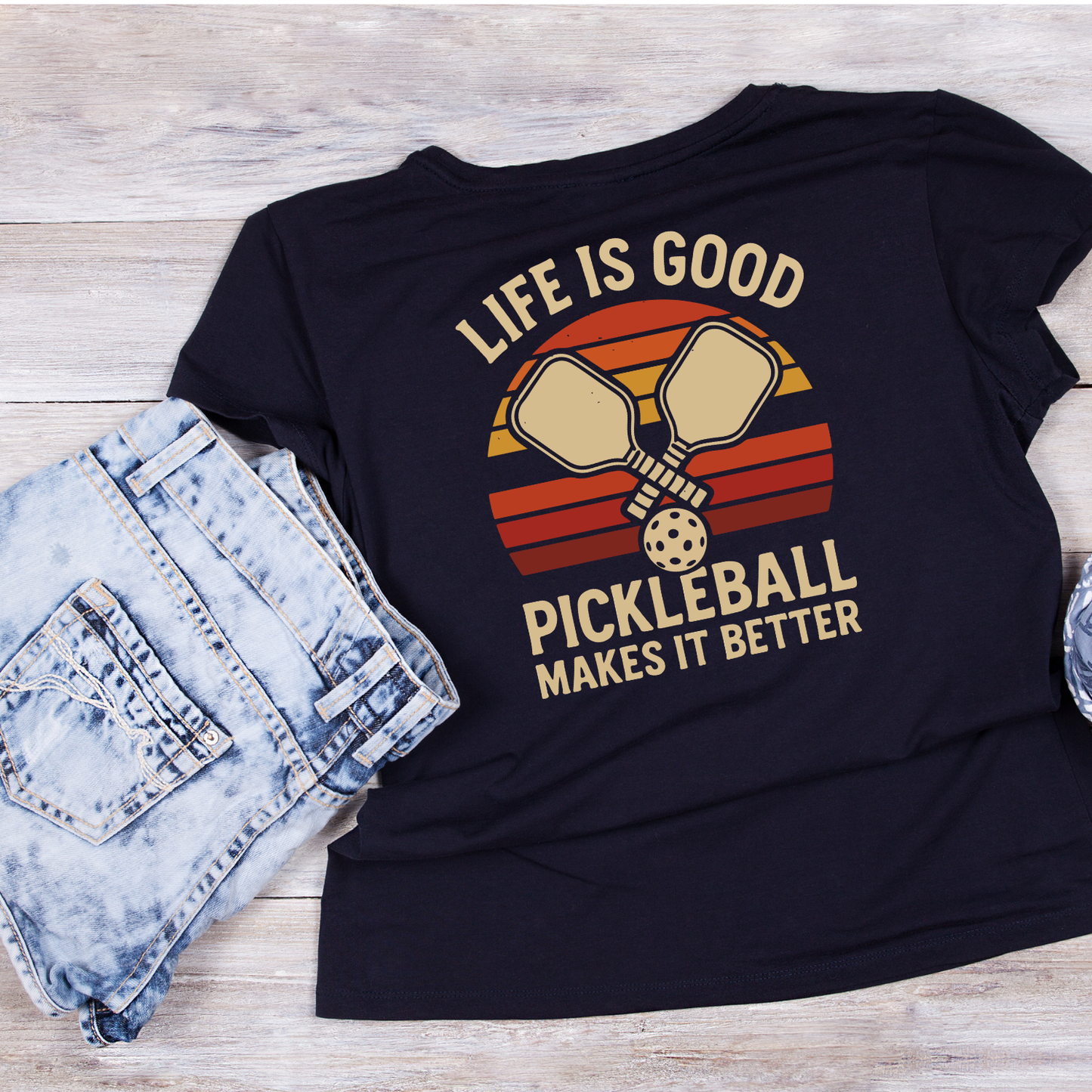 Life Is Good Pickleball Makes It Better T-shirt | Funny Graphic Tee | Sports Printed Shirt