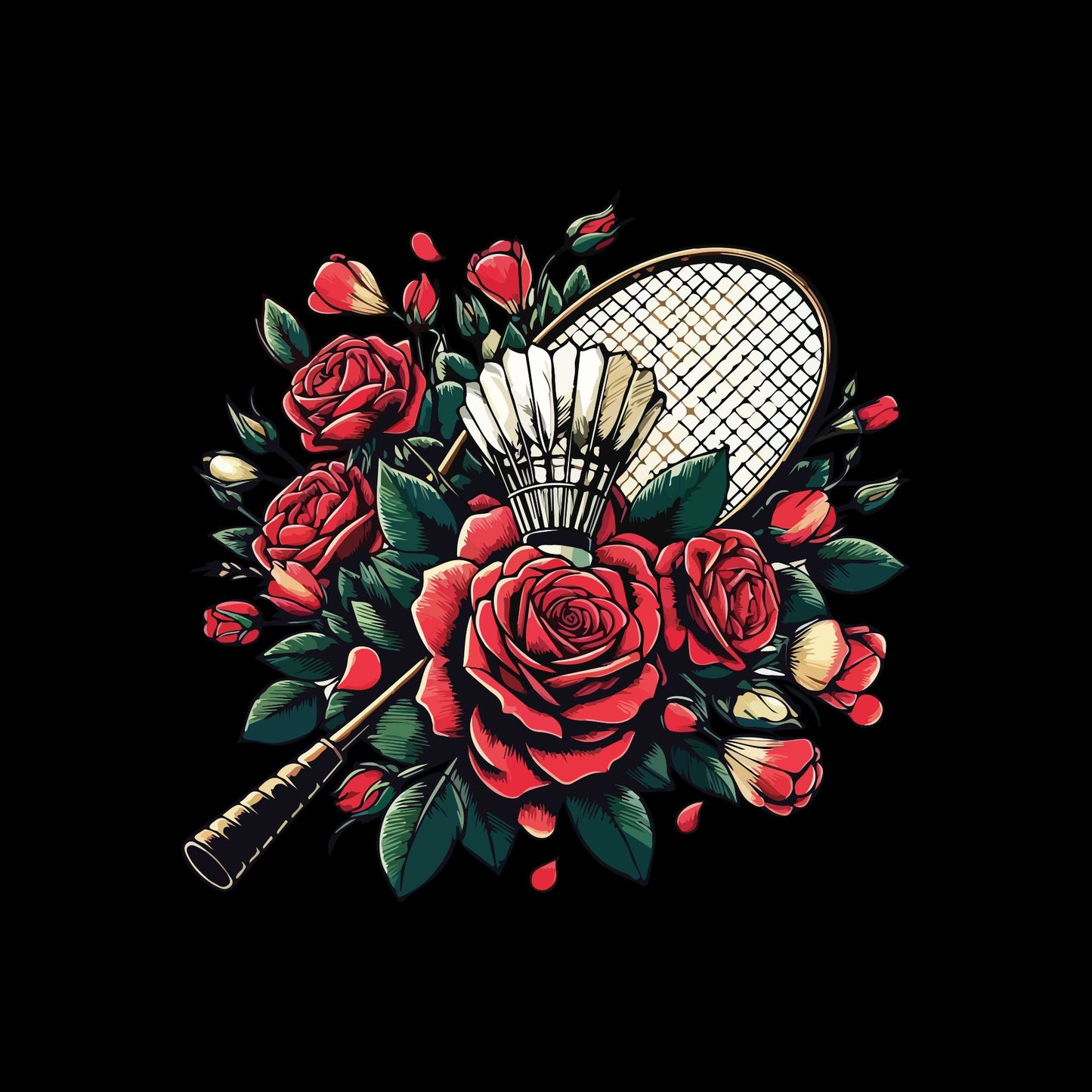 Badminton Red Roses T-shirt