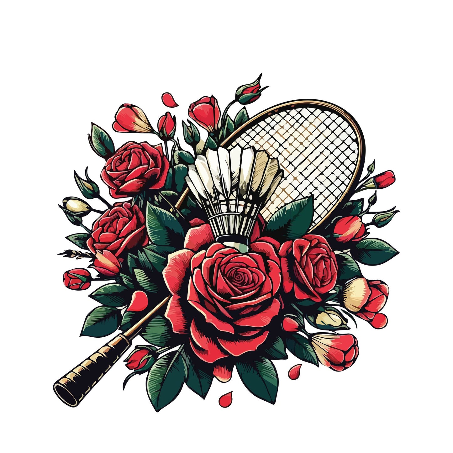 Badminton Red Roses T-shirt