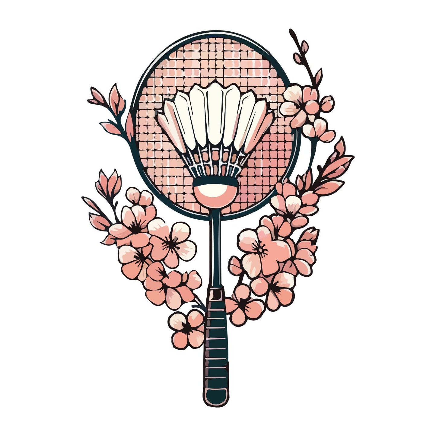 Badminton Cherry Blossoms T-shirt