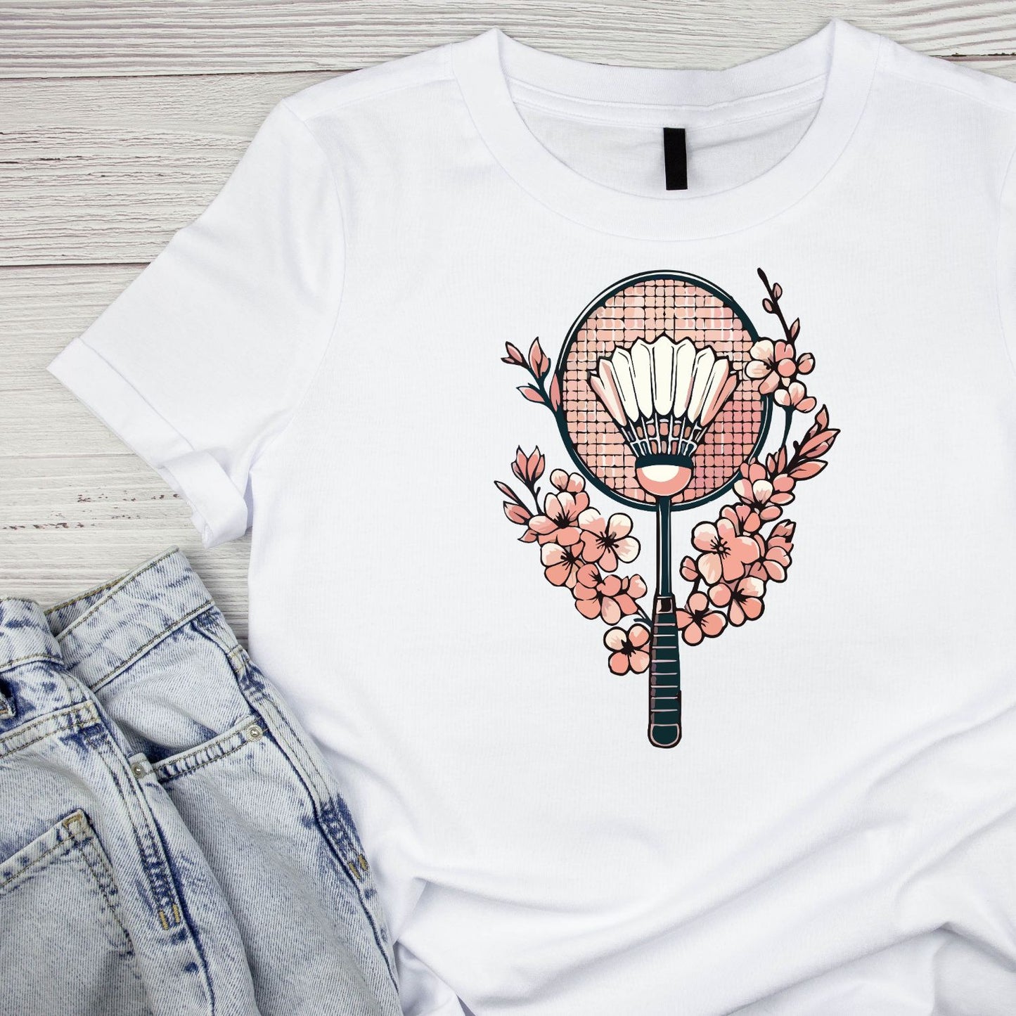 Badminton Cherry Blossoms T-shirt