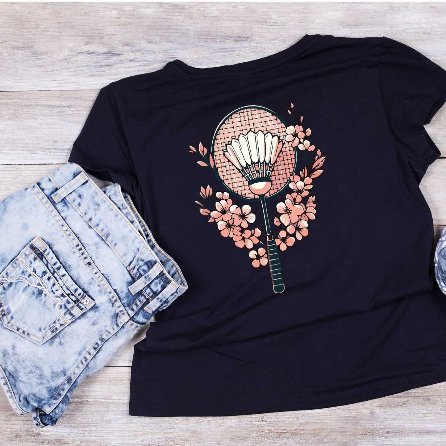 Badminton Cherry Blossoms T-shirt