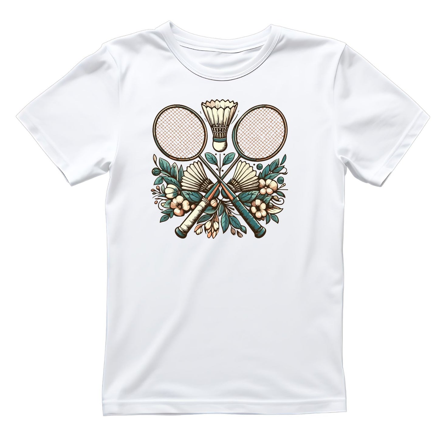 Floral Crossed Badminton T-shirt